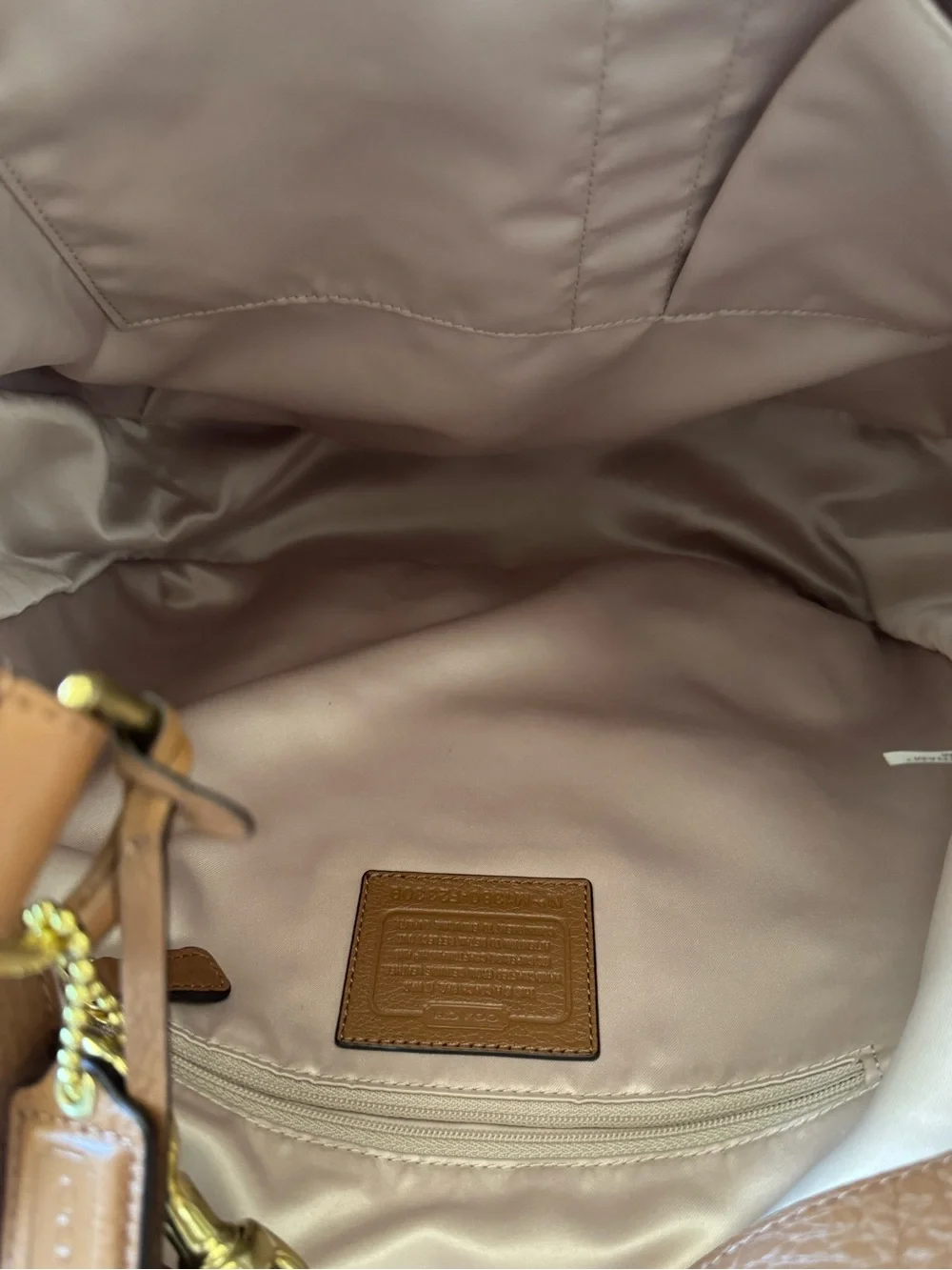 COACH Avery Pebbled Leather Hobo Cognac Brown Large Bag M1380 F23309